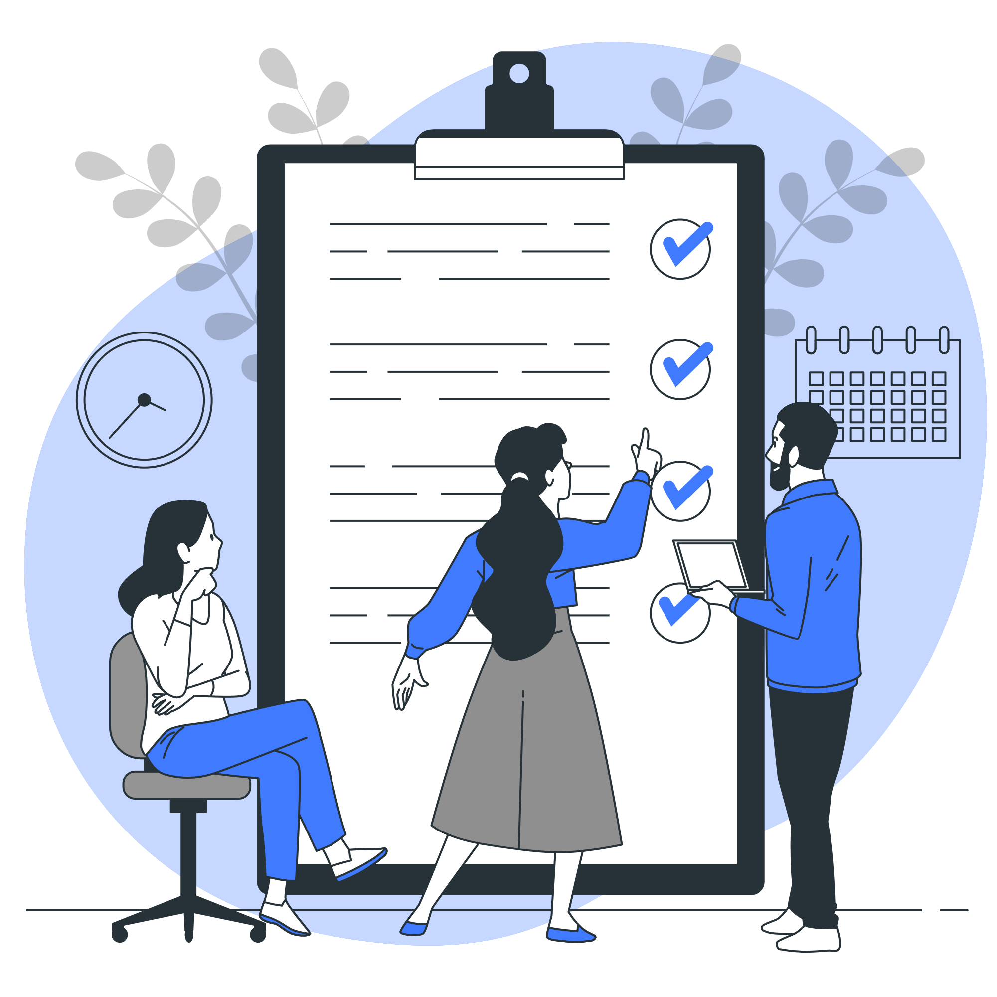 A business team collaborating